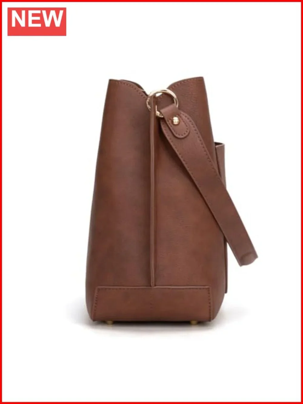 Medium Hobo Bag with 3 Compartments, Vegan Leather Crossbody